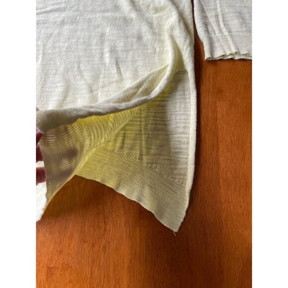 Anthropologie Moth Lightweight Lime Yellow Sweater Top Dolan 3/4 sleeve SP - Picture 7 of 7